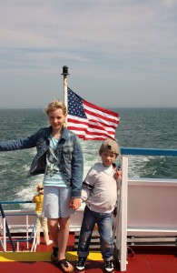 My American children, crossing to Nantucket Summer 2010